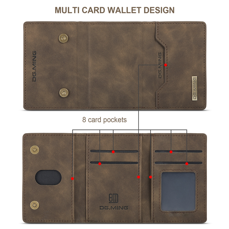 2 v 1 snemljiv zadnji ovitek za iPhone 14 13 12 11 Pro Max Mini X XS 7 8 Plus denarnica z usnjenim žepom za držalo za kartice_voghion.com