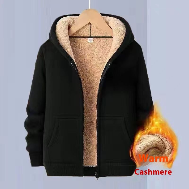 Conjunto casual de dos piezas de lana de cordero estilo occidental y engrosado para otoño e invierno, chaqueta con cremallera, ropa deportiva para hombre 12_voghion.com