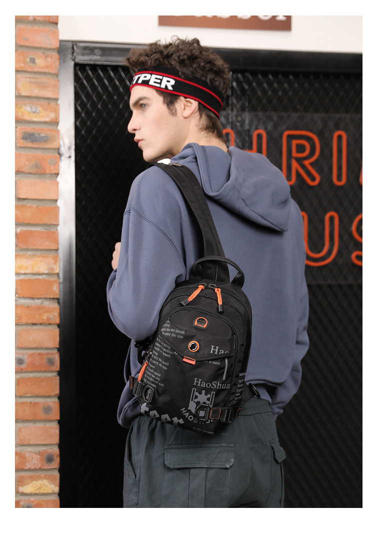 Nueva mochila informal versátil para exteriores para hombre, multifuncional, de moda, de nailon impermeable, bandolera de un solo hombro._voghion.com