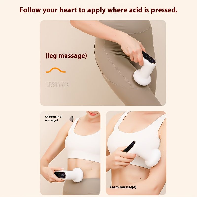 Das elektrische Körperfettmassagegerät ist ein tragbares Formungsgerät mit LCD-Display und fünf Köpfen, geeignet für Bauch, Beine, Taille und Nacken_voghion.com