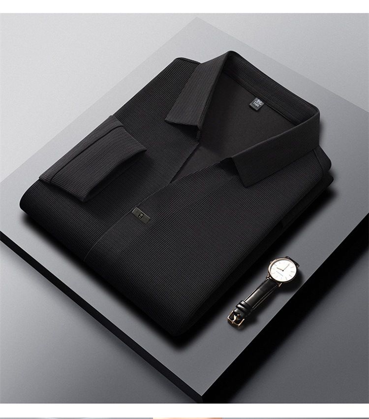 Herren Slim Fit Langarm-T-Shirt mit V-Ausschnitt – Einfarbiges Business-Casual-Oberteil für junge Berufstätige_voghion.com