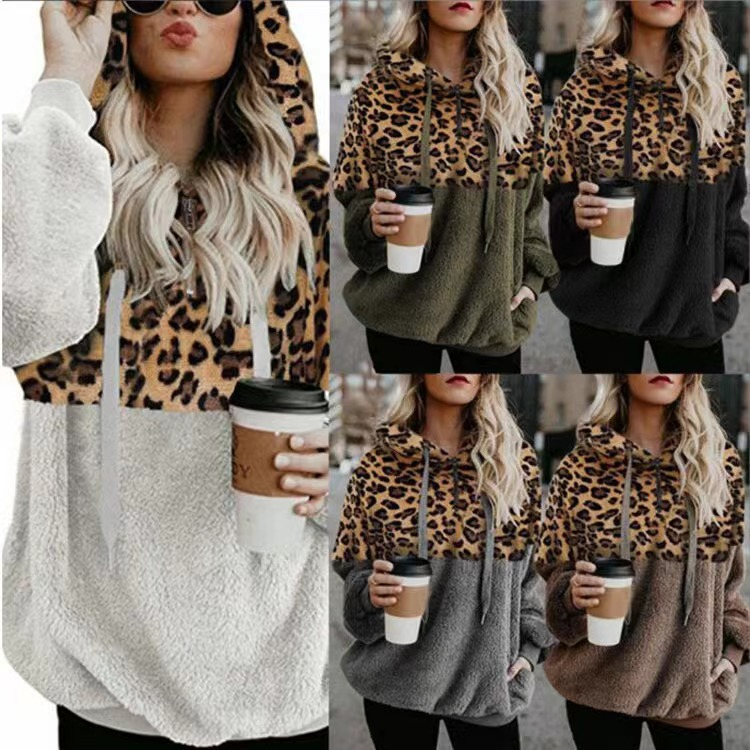 Sexy Top mat Leopardendruck a Reißverschluss fir Fraen_voghion.com