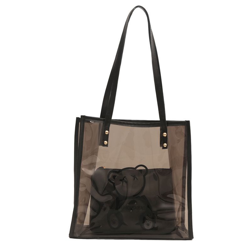 Borsa a tracolla semplice da spiaggia in gelatina casual estiva 2025, trasparente, alla moda, per le donne_voghion.com