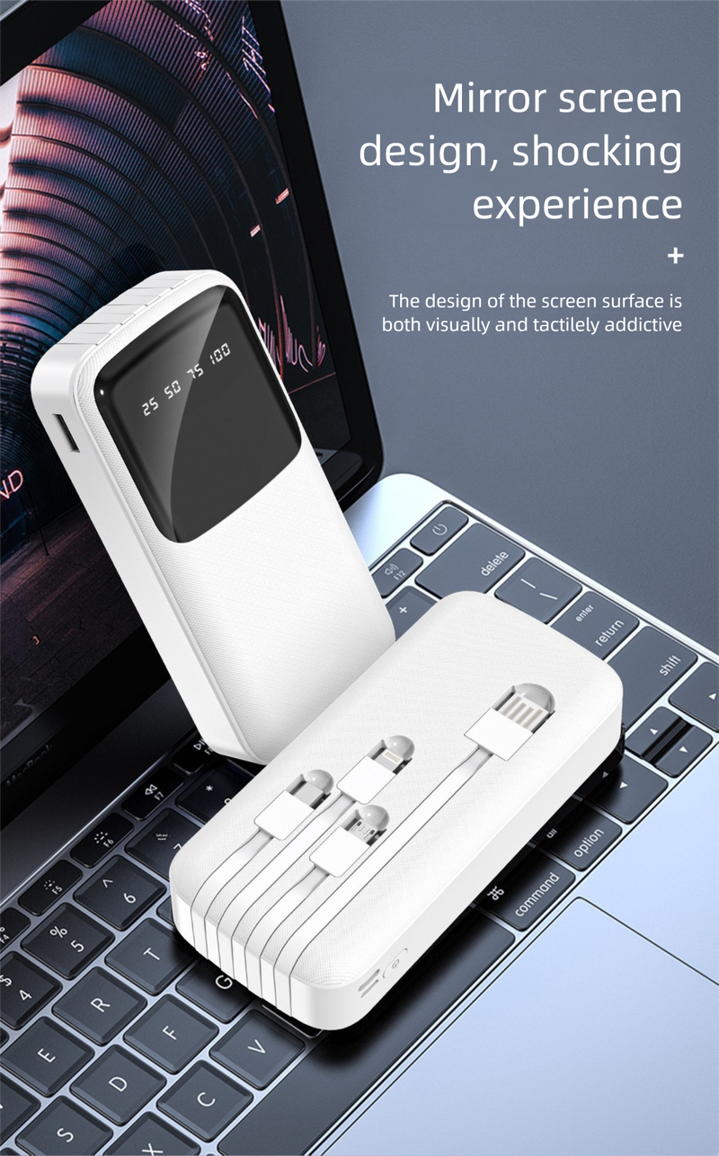 3C Certified Built-in Cable Bank 10000mAh 5V2A Ultra-thin Compact Portable 20000mAh Mobile Power Supply_voghion.com
