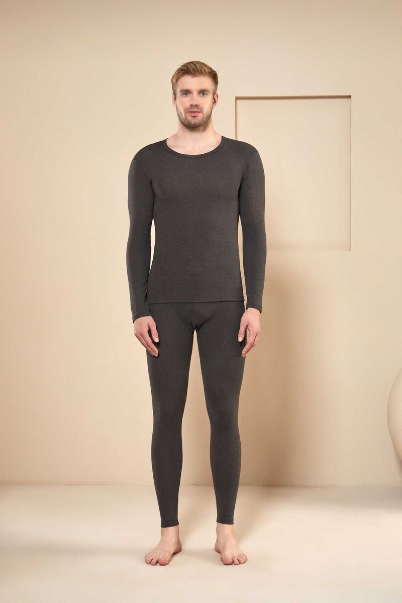 Intimo termico in lana e seta, autunno e inverno, girocollo, uomo e donna, in velluto, senza cuciture, completo lungo autunno e inverno_voghion.com