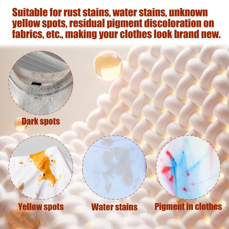 Jue-Fish Fabric Rust Stain Remover, Clothes Decontamination Mild Cleaning Agent For Stubborn Oil Stains And Yellow Mildew Spots_voghion.com