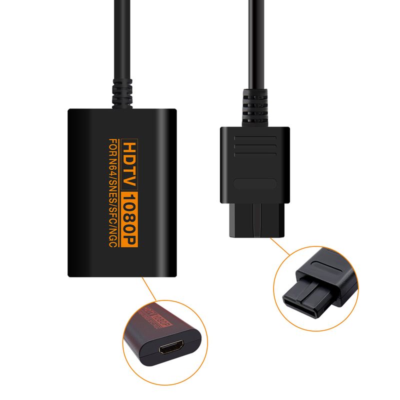 Convertitore compatibile HDMI 1080P Adattatore per Nintend 64 N64/SNES/NGC/SFC Gamecube Retro Video Game Console Cavo compatibile HDMI_voghion.com