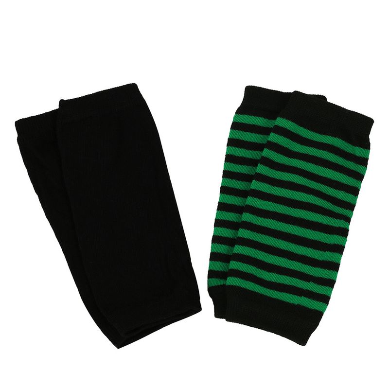 Unisex Knitted gloves with missing fingers anime stripes wearing fingers wrist cuff with false sleeves Thin children's fingers_voghion.com