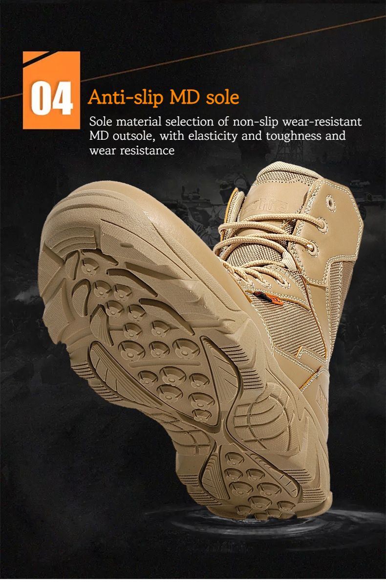 Nouvelles bottes de combat antidérapantes et résistantes à l'usure pour hommes, bottes d'entraînement montantes imperméables et ultra-légères pour le printemps et l'automne en plein air dans le désert_voghion.com