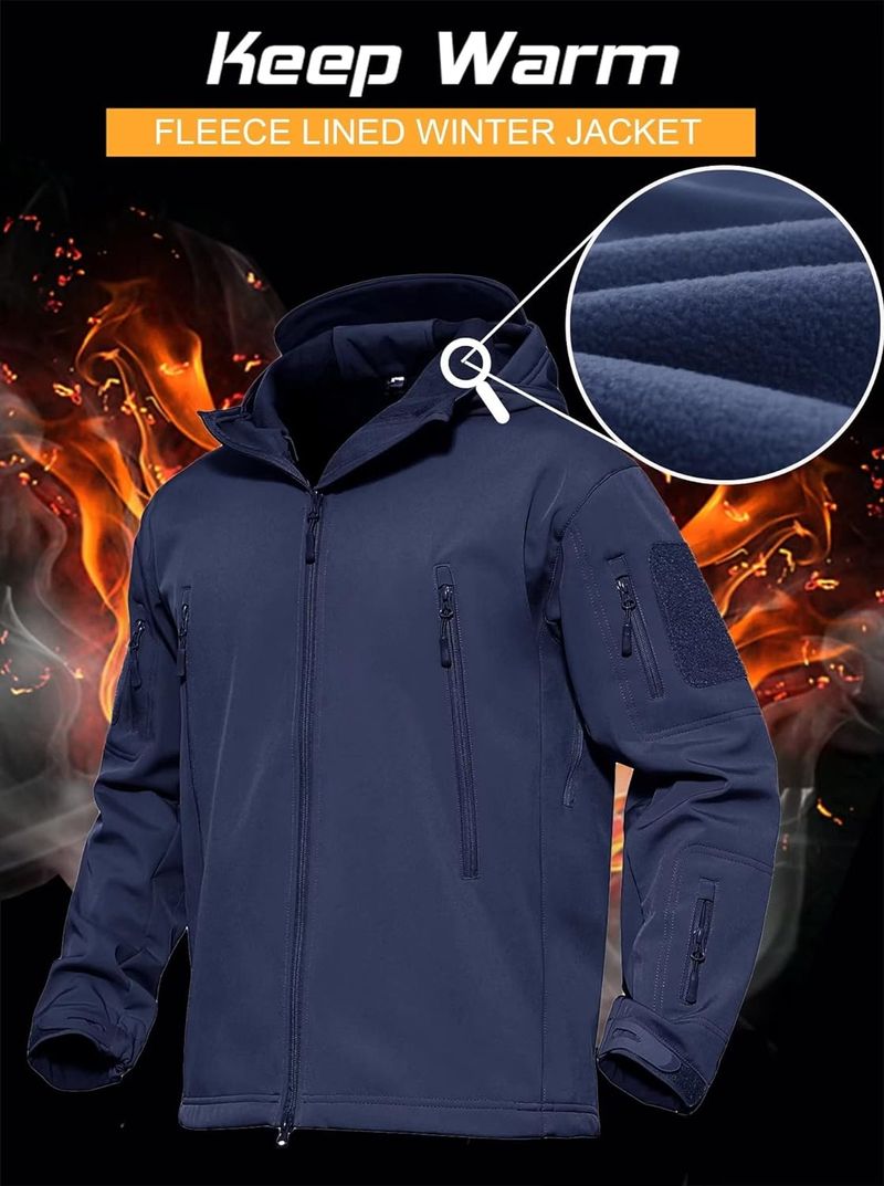New Softshell Custom Design Winter Workwear Men's Windproof Waterproof Fleece ed Zip Up Soft Shell Jacket_voghion.com