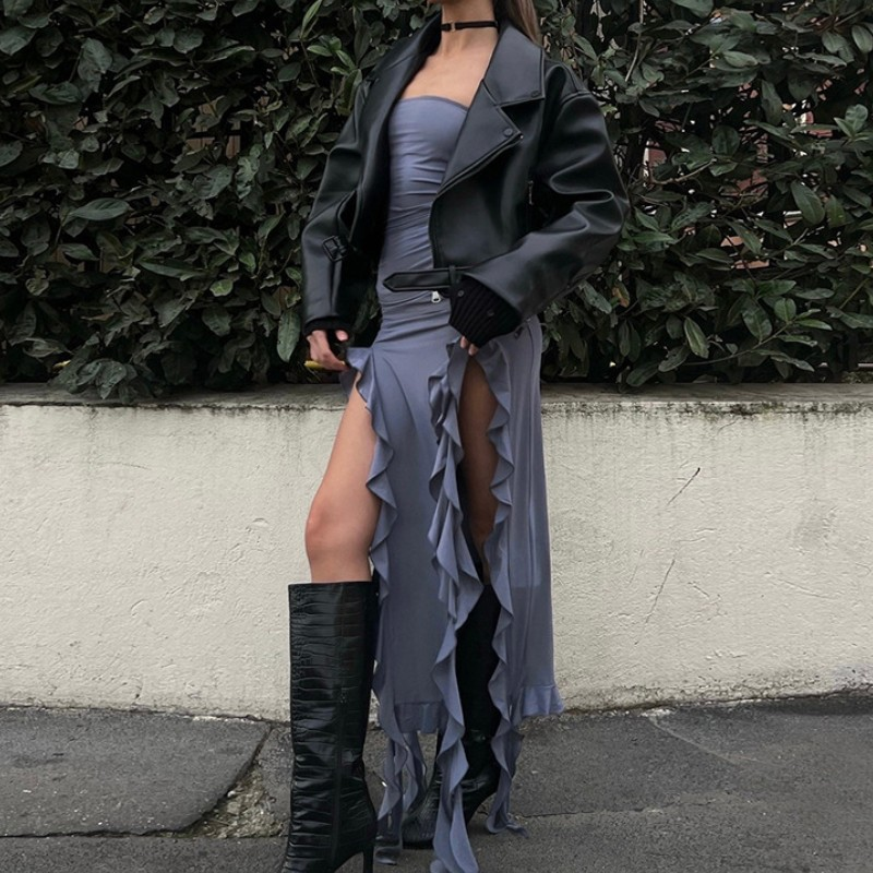 Robe irrégulière à la poitrine enveloppée, nouvelle mode été 2024 pour femmes_voghion.com