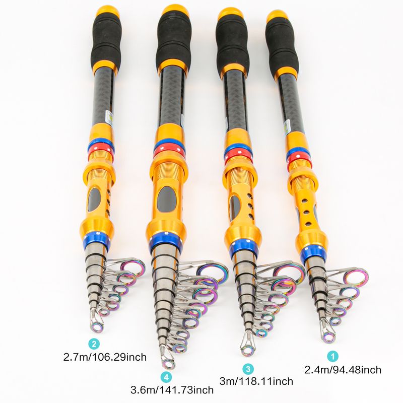 Canne à pêche télescopique en fibre de carbone de 2,4 à 3,6 m pour la pêche au lancer longue distance en mer_voghion.com