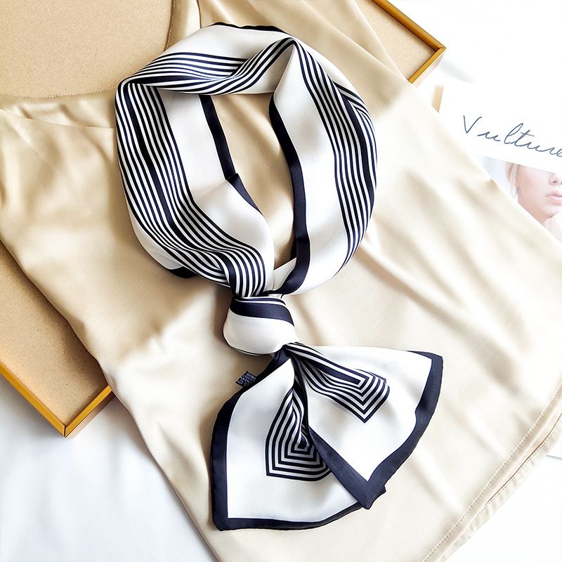 Sciarpa da collo decorativa versatile, in seta, per donna, estate 2024, nuova moda, all'ingrosso_voghion.com