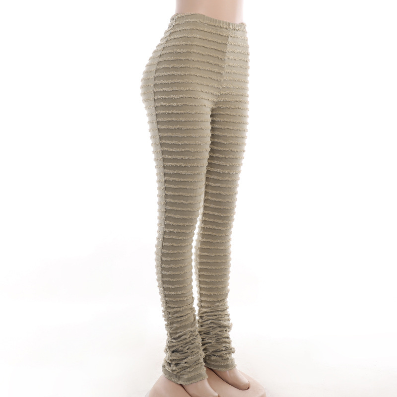 Dameskleding Gebreide Gestreepte Sexy Slanke Broek Kinder Lente Mode Hoge Taille Heup Lifting Hot Girl Casual Broek_voghion.com