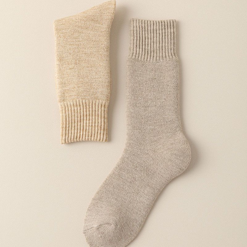 Wintersocken aus Schurwolle für Damen, dicke Frotteesocken, dicke Handtuchsocken, lange Schlauchsocken, warme Herrensocken, gebürstete Socken_voghion.com