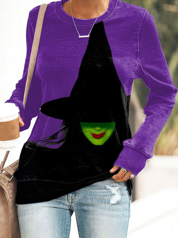 Dametøj Stor sweatshirt med rund hals, print, ny stil, løse og behagelige toppe til kvinder med farverige mønstre_voghion.com