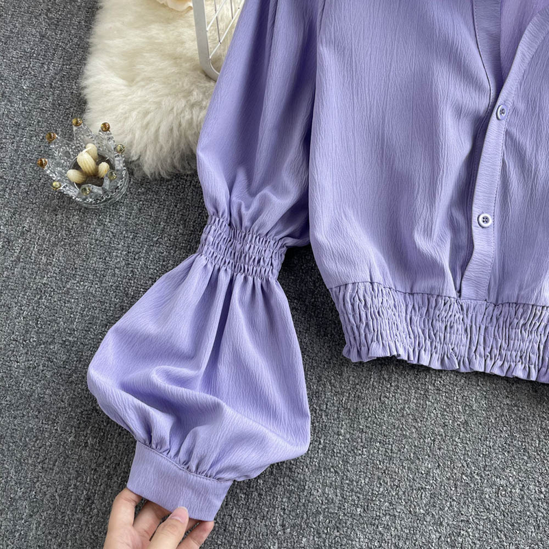 Camicie da donna con maniche a sbuffo, camicie sciancrate, corte, chic, eleganti, belle, eleganti, bianche_voghion.com