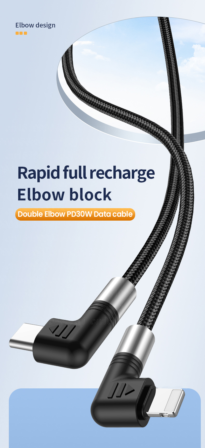 Elbow Double PD30W USB C Fast Charging Cable for iPhone 14 13 12 Pro Max Mobile Phone Origin Charger Cable Typ       harging able _voghion.com