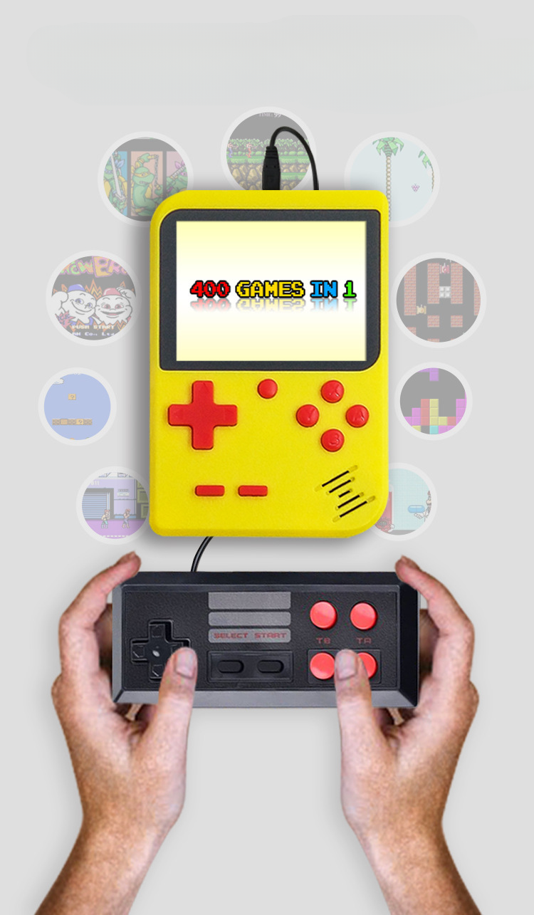 Nostalgic 400 w jednej klasycznej miniaturowej przenośnej konsoli do gier logicznych dla dzieci w formie telewizora_voghion.com
