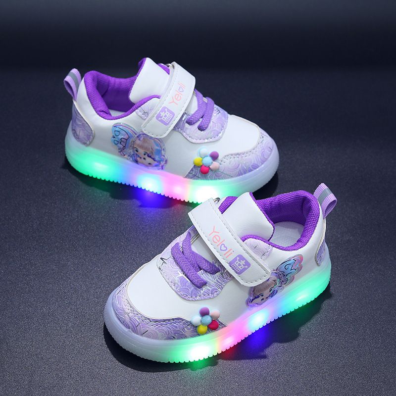 SHLIANG Neue Jungen Mädchen LED Casual Schuhe Lace Up Kind Turnschuhe Atmungs Mode Bord Schuhe Weiche Sohle Leuchtende Sport Schuhe s173B_voghion.com