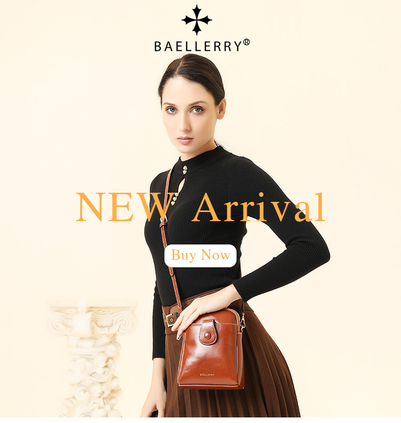 Borsa per cellulare nuova borsa a tracolla con doppia cerniera in pelle cerata da donna Baellerry versatile borsa a tracolla portamonete_voghion.com