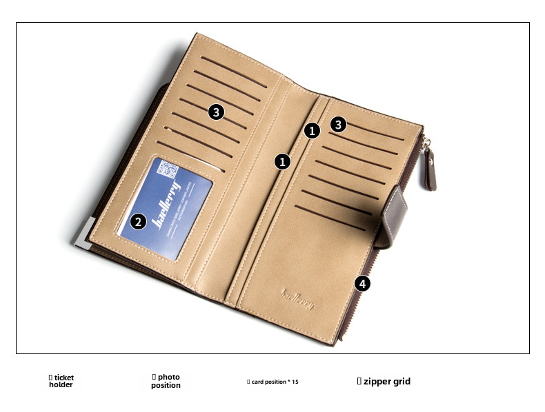 BAELLERRY Wallets, New Arrivals, Large Capacity Men's Long Wallets, Business Youth Wallets, Fashionable Zipper Handbags._voghion.com