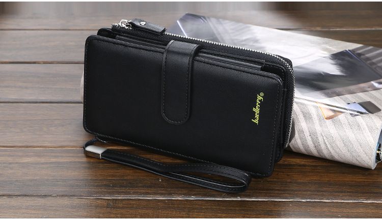 Portafoglio Baellerry da uomo, lungo, multifunzionale, borsa per cellulare, retrò, con cerniera, fibbia, all'ingrosso_voghion.com