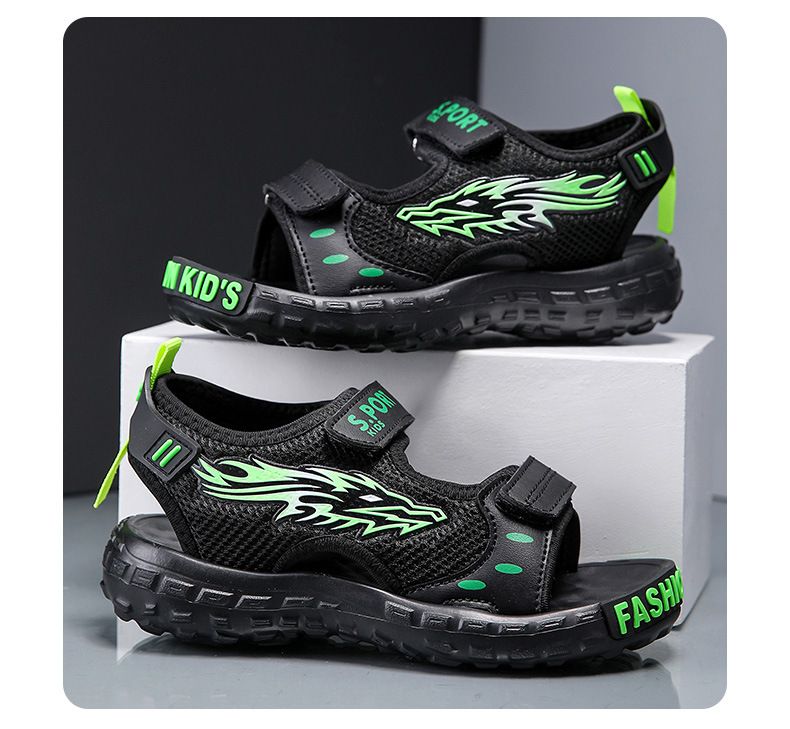 Kids Shoes Boys sandals summer 2024 new children's soft bottom non slip beach shoes for middle and large children boys open toe sports sandals_voghion.com