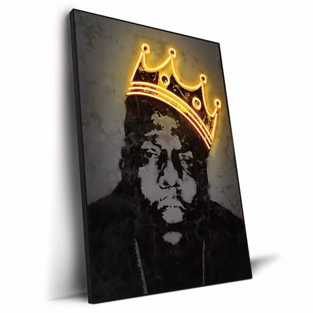 New Abstract Neon Light Design Rapper Poster Hip Hop Wall Art Graffiti Decorative Painting_voghion.com
