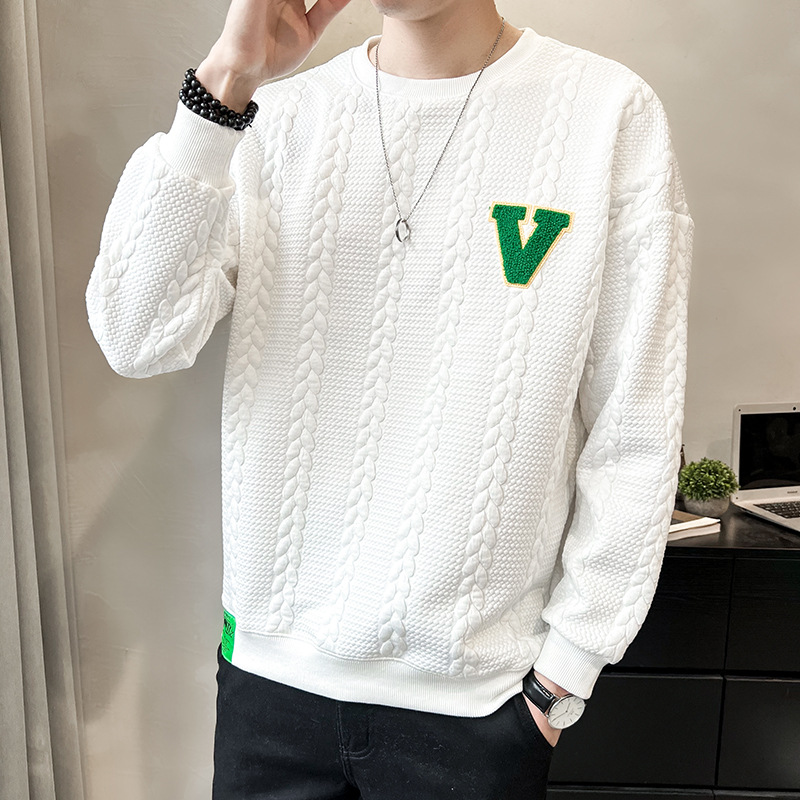 Felpa con cappuccio da uomo dal design unico per l'autunno, nuova fodera primaverile da uomo con collo rotondo di marca alla moda del 2022 con lunga_voghion.com