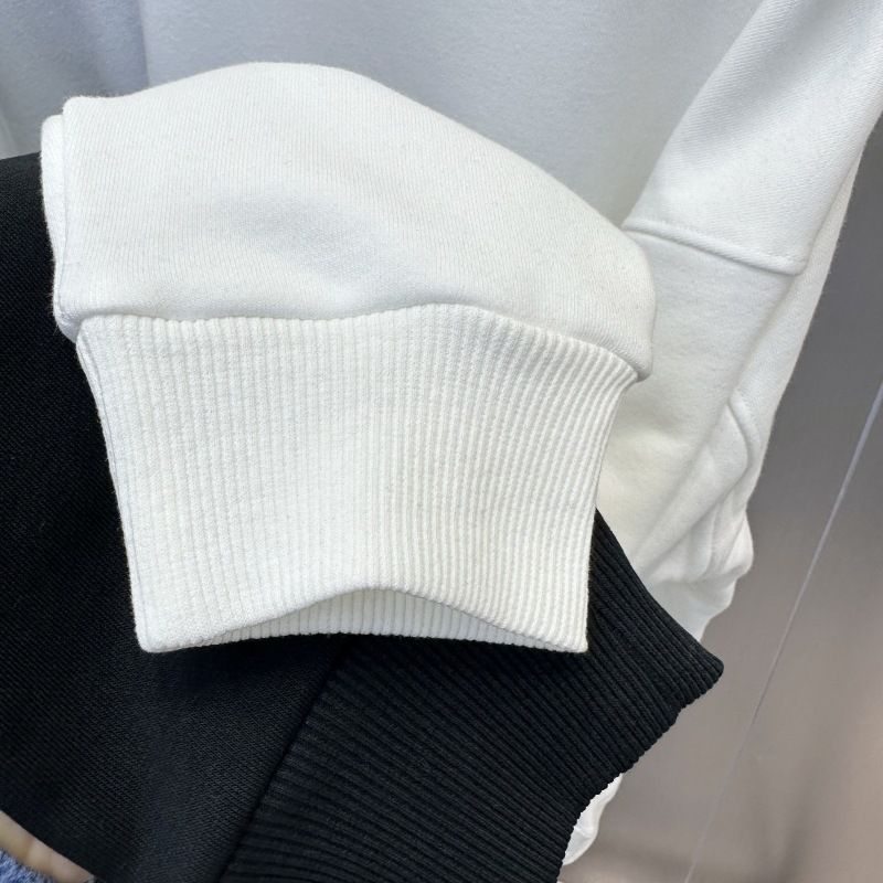 Abbigliamento maschile Felpa primaverile e autunnale Pullover in spugna Coppia Semplice Cartone animato Spalla cadente Felpa da uomo in bianco e nero_voghion.com