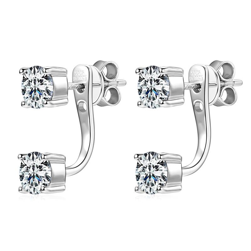 Modischer personalisierter Mosonit mit Sterling Silber, kleine und hochwertige Luxus-Ohrringe_voghion.com