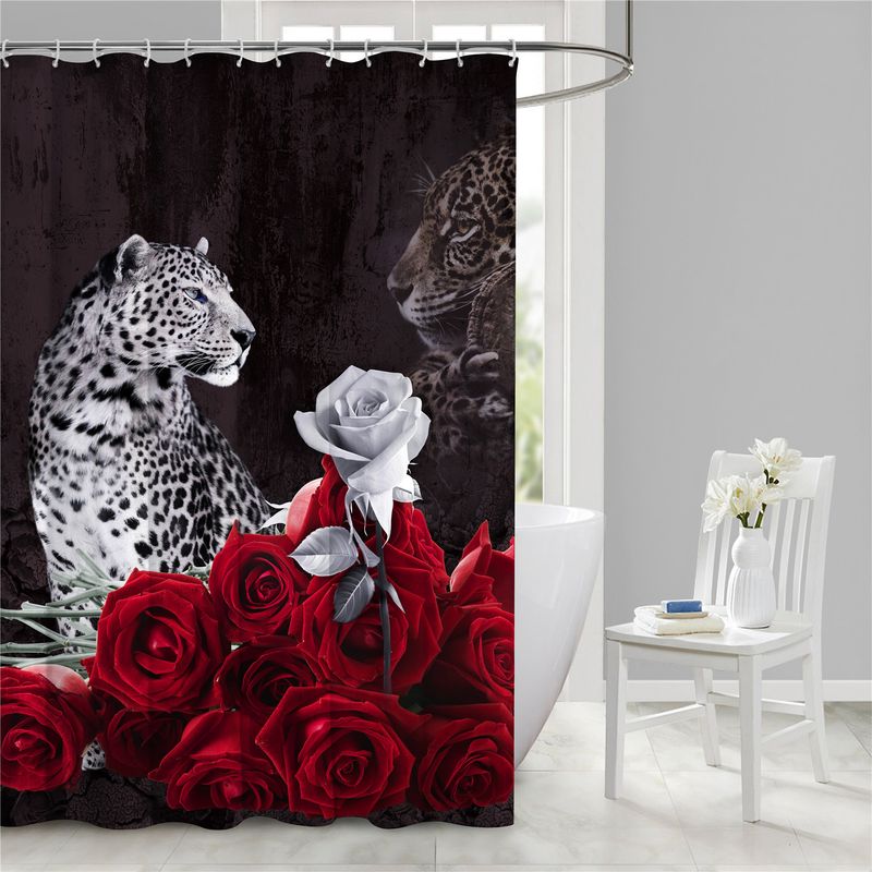 Vio pārrobežu vienkāršs ūdensizturīgs dušas aizkars 3D digitālais dušas aizkaru audums vannas istabas starpsienu aizkars ārējā tirdzniecība pārrobežu_voghion.com