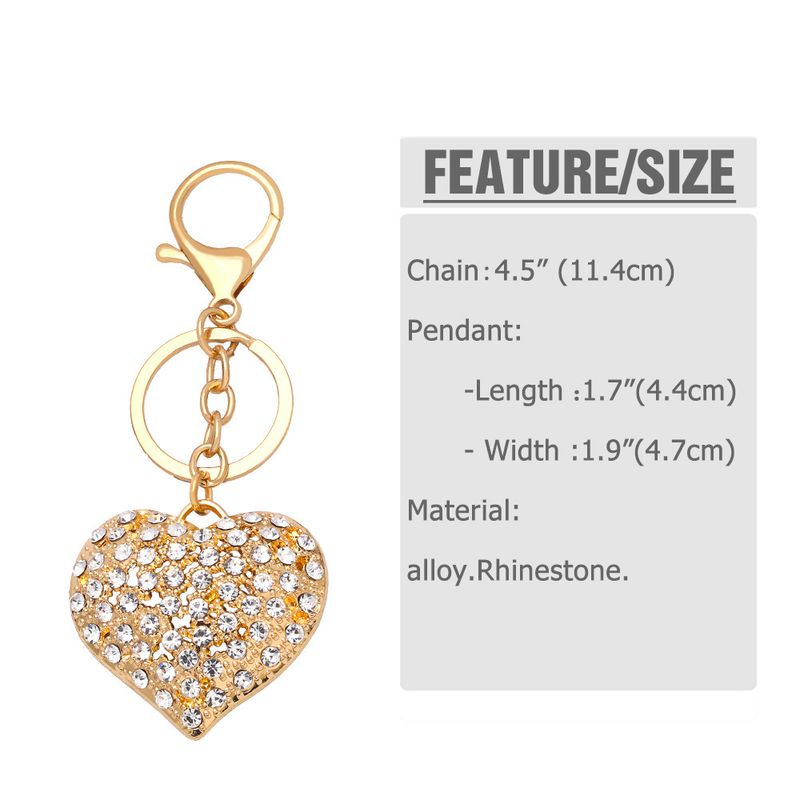 Portachiavi in metallo con ciondolo per auto con fibbia per borsa in cristallo a forma di cuore di celebrità su Internet Kca023_voghion.com