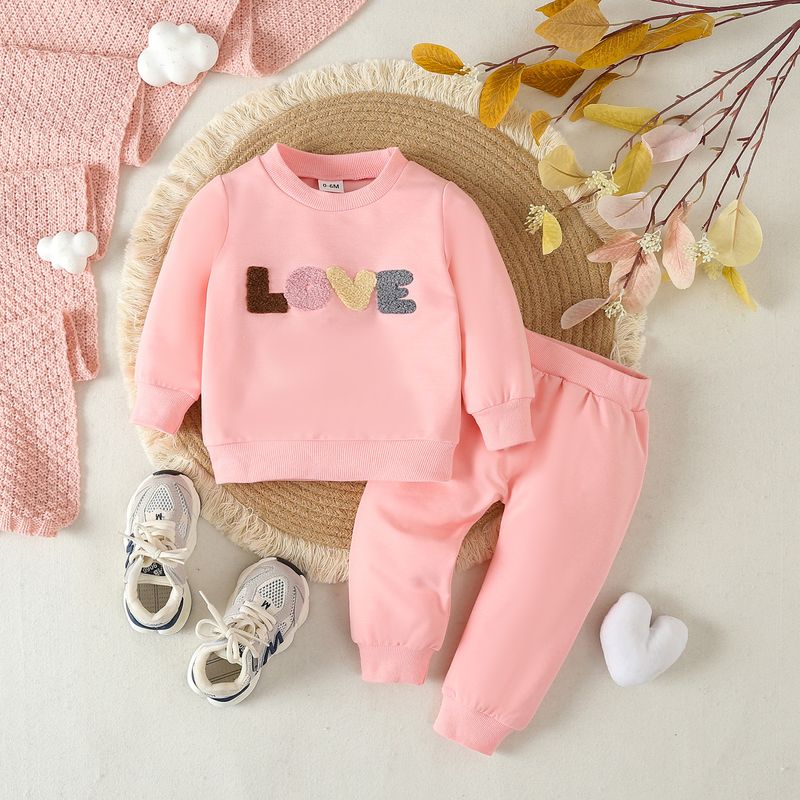 2024 Abbigliamento per bambini e neonati, stile sportivo casual, asciugamano, ricamo, felpa con cappuccio, pantaloni, set_voghion.com