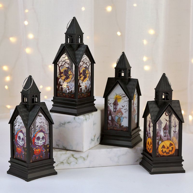 LED Halloween Castle Ghost Candle Light - Spooky Party Decor With Witch, Scarecrow, Pumpkin & Skeleton Designs - Battery_voghion.com