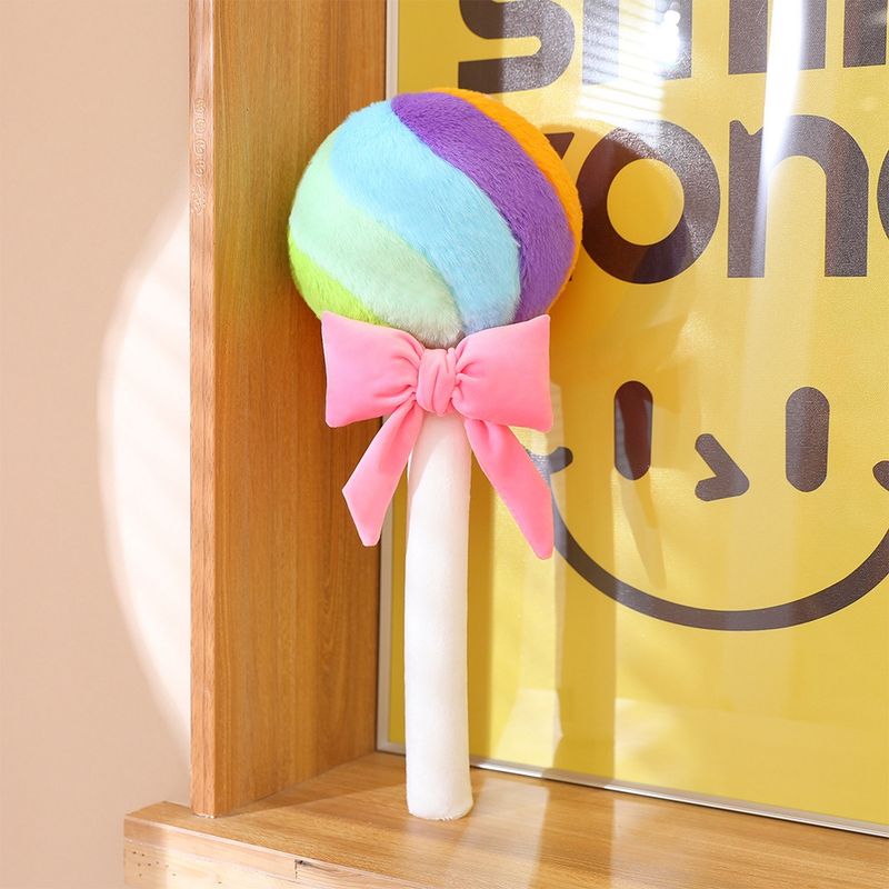 Cuscino di peluche a forma di arcobaleno a forma di palla di caramella per bambini, morbido e coccoloso, regalo di compleanno perfetto per ragazze sognatrici._voghion.com