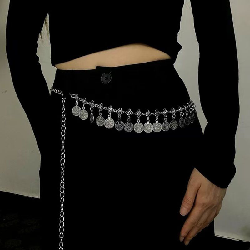 Chaîne à pampilles patchwork ethnique pour femme, chaîne de taille au design unique, style ancien, vêtements polyvalents_voghion.com