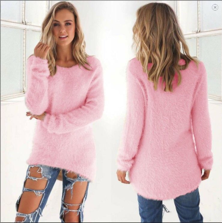 Langärmliges, lässiges Pullover-Oberteil für Damen – weiche Baumwollmischung, lockere Passform, Rundhalsausschnitt, mehrere Farben und Größen (S-5XL)_voghion.com