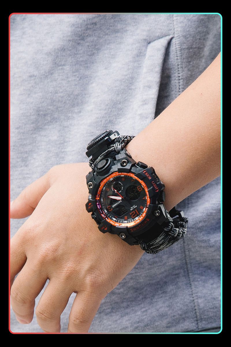 Nuevo reloj electrónico de lujo ligero para hombre, multifuncional, con silbato, brújula, termómetro, reloj de montañismo al aire libre_voghion.com