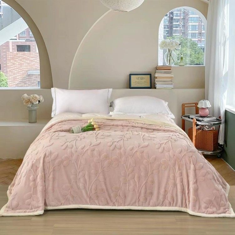 Thick Warm Blanket Flower Blanket Flannel Blanket Office Nap Blanket_voghion.com