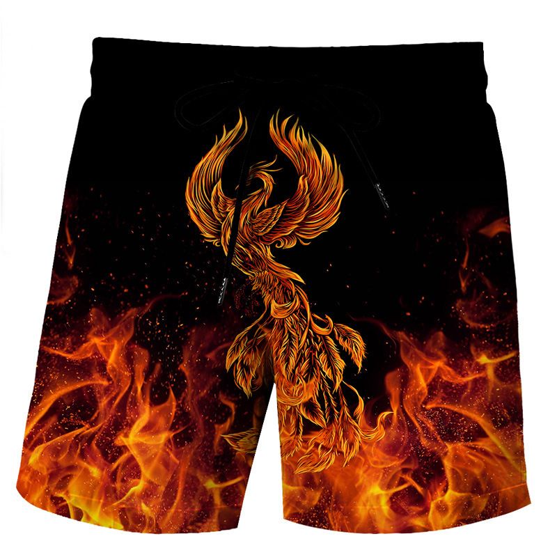 Men's Beach Shorts Animal Yellow Duck Print Side Pockets Casual Shorts_voghion.com