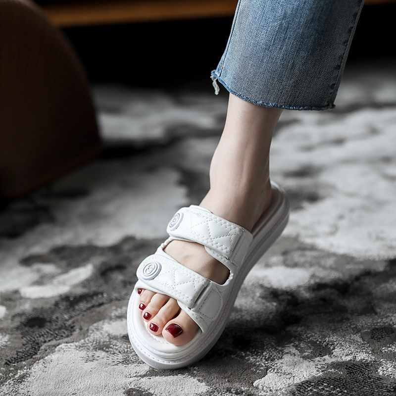 Xiaoxiangfeng sandálias 2024 novo verão estilo de fadas plataforma sola grossa aumento velcro sapatos femininos romanos_voghion.com