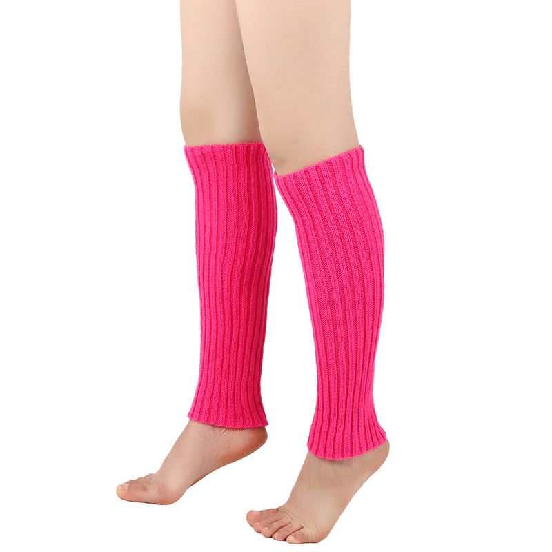 Unisex Beinwärmer für Männer und Frauen Gestrickte Fußwärmer Farbig gestreifte Stiefelwärmer Stapelsocken_voghion.com