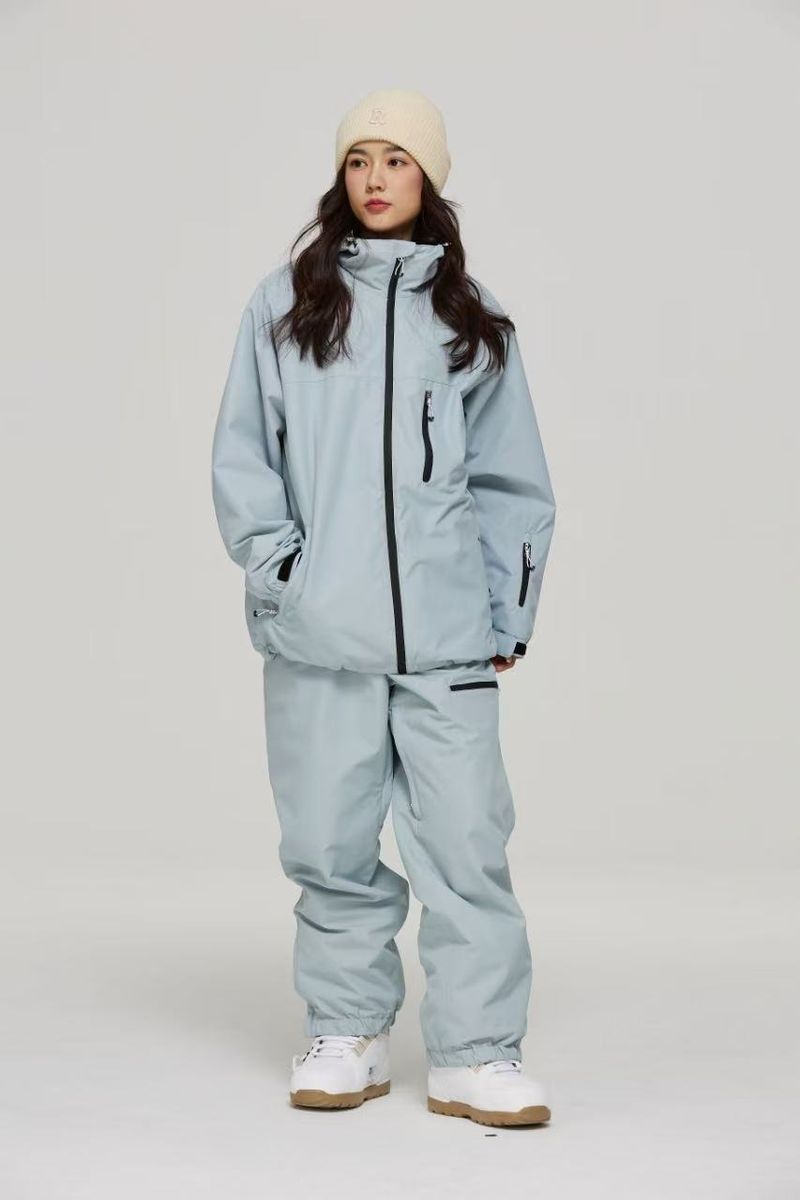 001 Set For Snowboarding Skiing, Thickened And Warm Two-Piece Outdoor Mountaineering Ski Suit_voghion.com