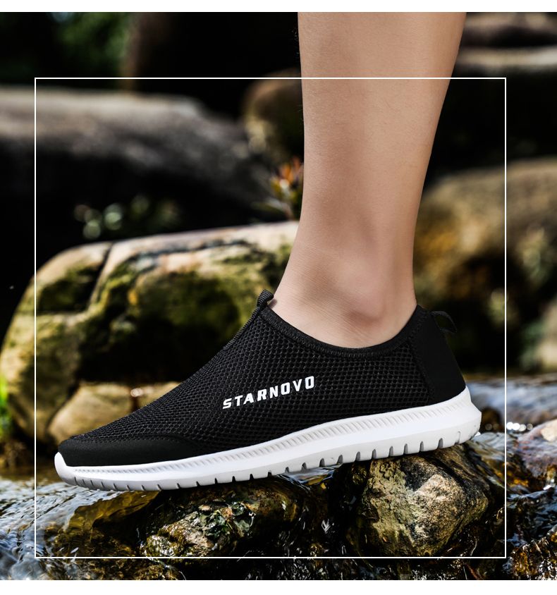 Double Star Summer Breathable Comfortable Mesh Men's Sneaker Slip-on Lightweight Old Beijing Cloth Shoes_voghion.com