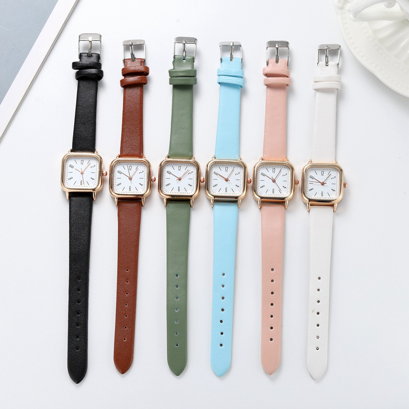 Orologio da donna alla moda, nuovo stile Instagram, serie Sen, moda digitale, minimalista, quadrato, con cintura per studenti, quadrante piccolo_voghion.com