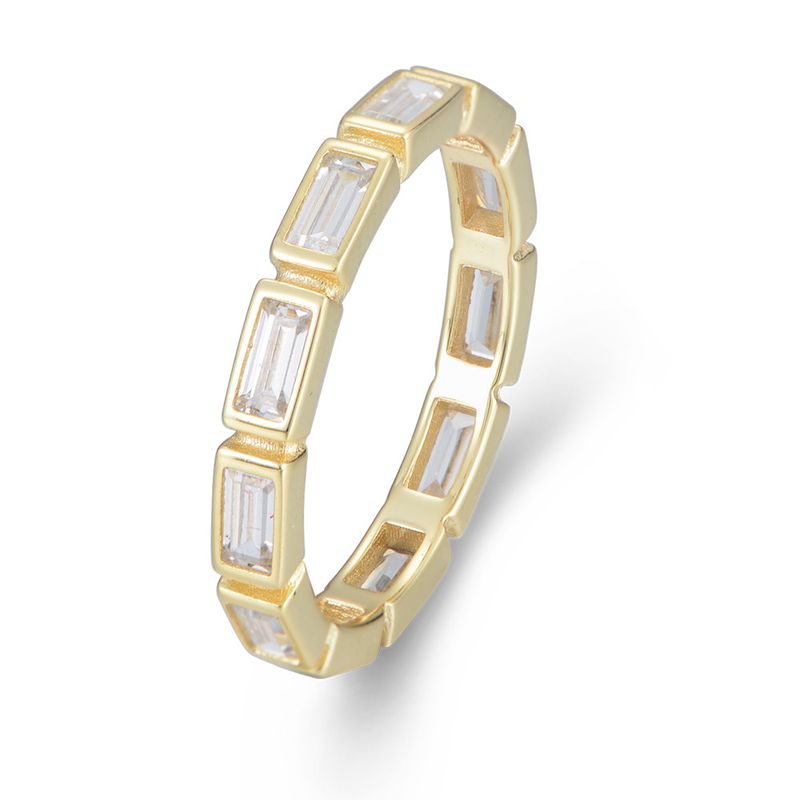 Damessieraden S925 Sterling Zilver Geometrische Rechthoekige Zirkonia Ring Stapelbare Persoonlijkheid All Match Ring_voghion.com