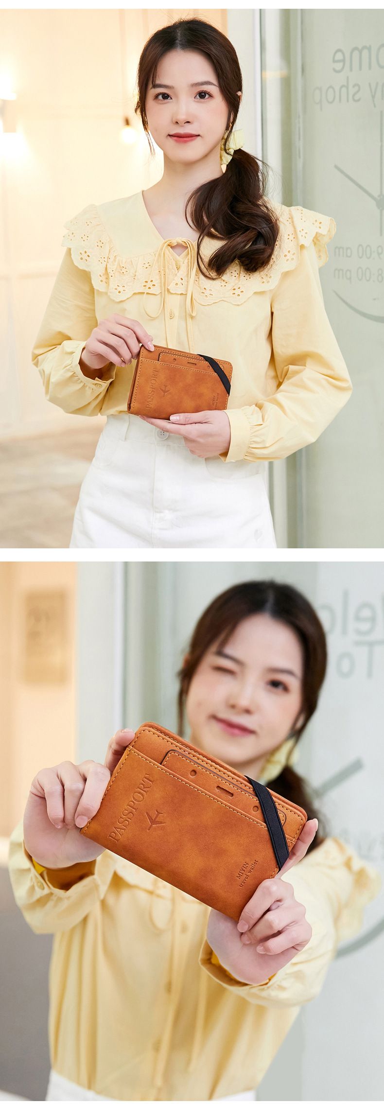 Light Luxury RFID Blocking Passport Holder - Slim Travel Wallet For Men & Women With Vaccine Card Slot, Secure PU Leather Document Organizer_voghion.com