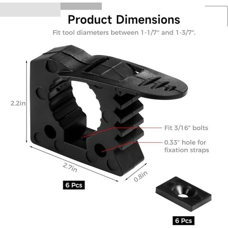 1 Staffa 13 Pezzi Morsetti Supporto a Sgancio Rapido Diametro Pala 7' Supporti Gomma per Attrezzi Gomma Universale per 11 7' Regolabile Cl_voghion.com